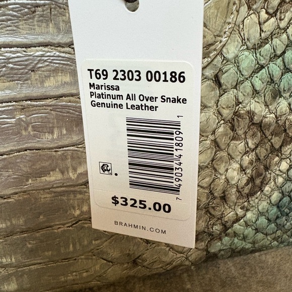 Brahmin Snakeskin Pattern Satchel - Picture 3 of 4